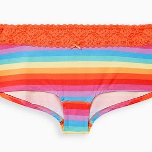 NWT TORRID Rainbow Stripe Cotton Boyshort Panty